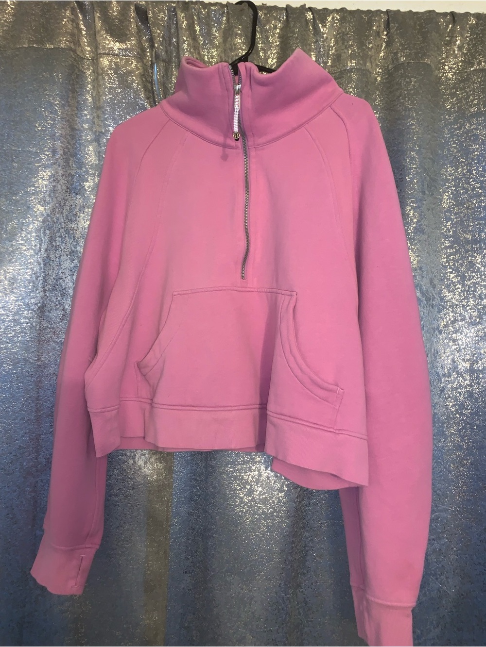 lululemon athletica Pink Cropped Half-Zip Sweatshirt